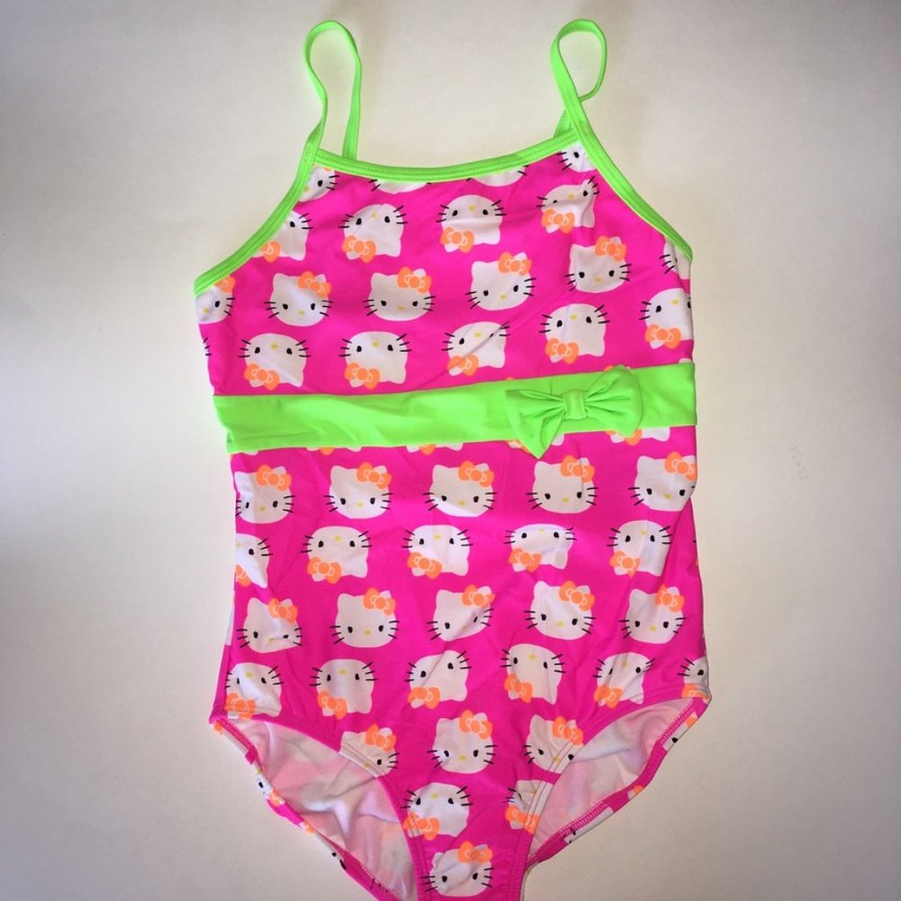 NEW! One-Piece Swimsuit - Hello Kitty Face Print